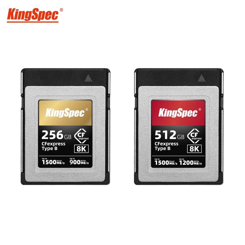 KingSpec CFexpress B Ÿ ī, 256GB 512GB ޸ ī, CF Express RAW 4K/8K  PCIe Gen3x2 ÷ ޸ ī